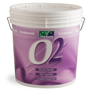 Idropittura lavabile traspirante per interni altamente coprente Tassani O2