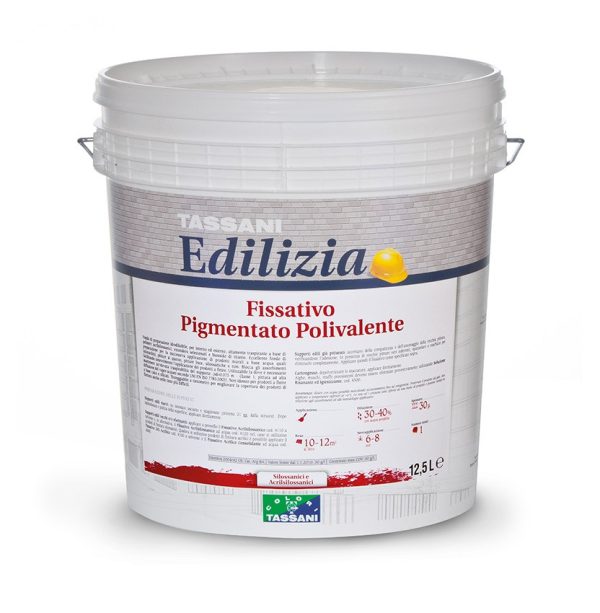 Fissativo pigmentato per pareti pitturate o di difficile copertura Tassani FISSATIVO PIGMENTATO POLIVALENTE lt.12,5