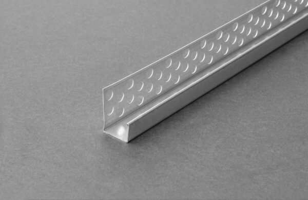 Parabordo cartongesso a u in lamiera zincata forato per velette a c 25 x 15 x 12 mm x 3 m