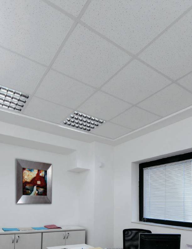 Pannelli controsoffitto 60x60 cm in fibra minerale fessurati - BORDO DRITTO 13 mm - pacco 6.48 mq - 18 PANNELLI