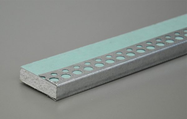 Parabordo cartongesso a u in lamiera zincata forato per velette a c 25 x 15 x 12 mm x 3 m