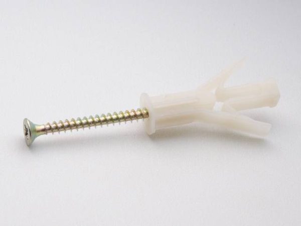 Tasselli per soffitto o parete a farfalla 10x38 mm in nylon con vite - 100 PEZZI
