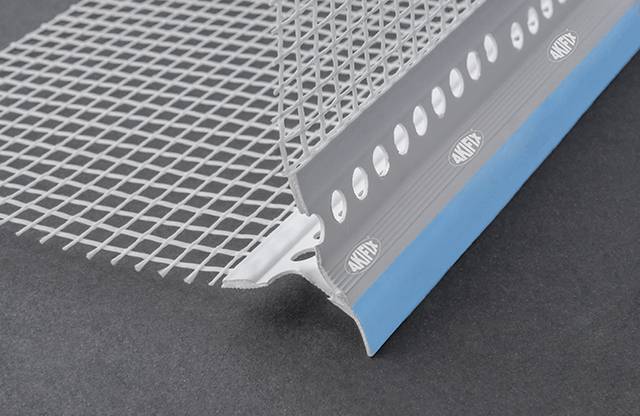 Barra rompigoccia in pvc con rete in fibra di vetro e gocciolatoio ml.2,5 akifix