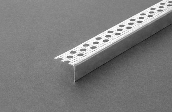 Paraspigolo cartongesso a l forato martellinato in lamiera zincata akifix 14 x 22 mm x 3 m