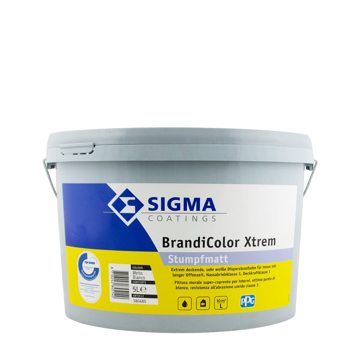 Pittura lavabile per interni bianca alto potere coprente esente da  emissioni nocive Sigma Brandicolor Xtrem