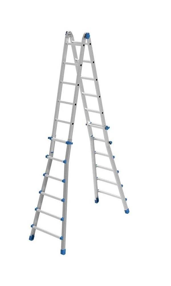 Scala telescopica in alluminio 12 + 12 pioli altezza 5,95 m Marchetti Equipe