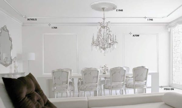 Angolo medio in polistirene estruso IA802LM per cornice I802 2x1 cm