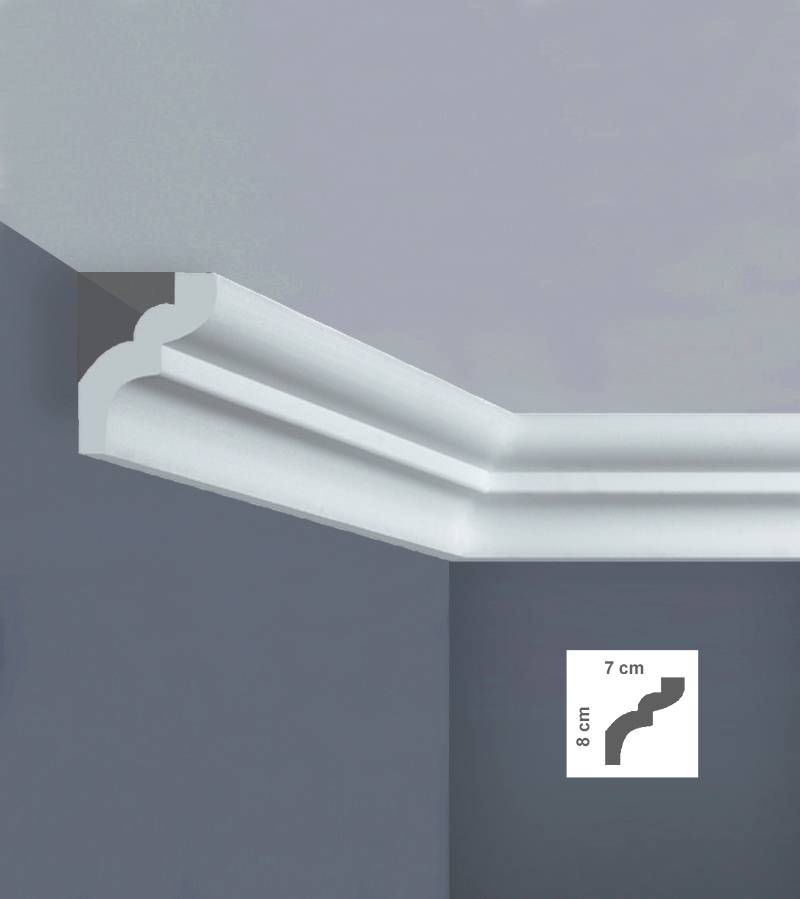 Cornice polistirolo soffitto bovelacci I785 7x8 cm lunghezza ml.2