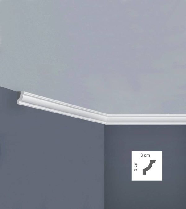 Cornice in polistirolo bovelacci per soffitto I702 3x3 cm lunghezza ml.2
