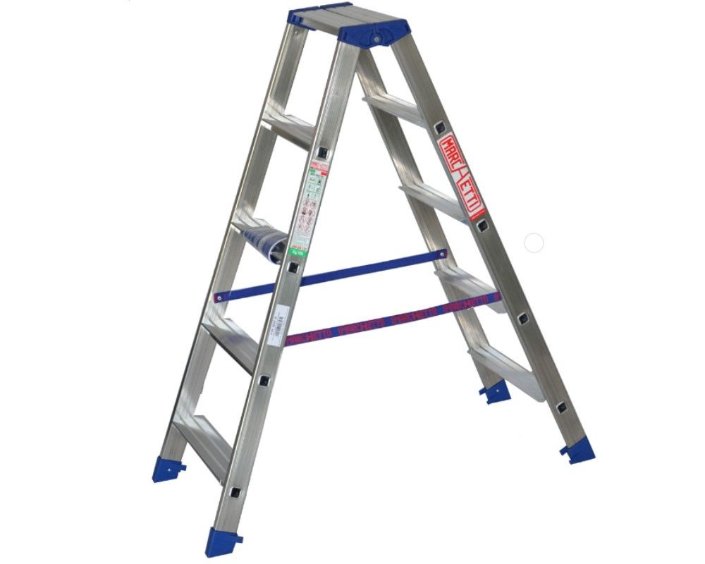 Scala a doppia salita in alluminio altezza 120cm 5 gradini Marchetti Gaudi' 05