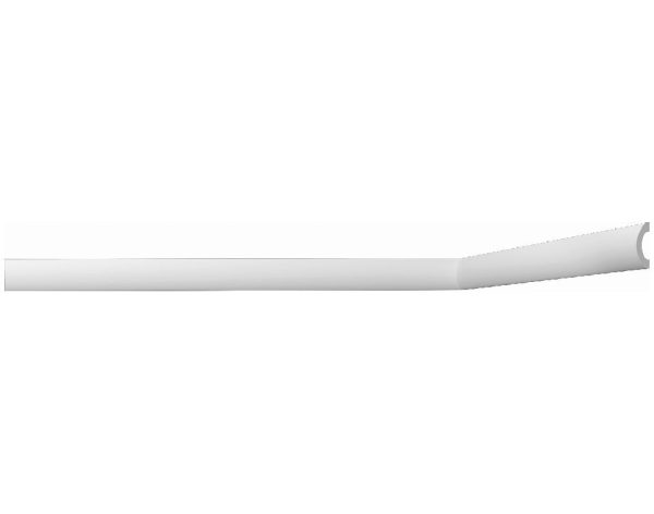 Battiscopa in polimero estruso in stile moderno liscio Bovelacci Newstyl NW75 - dimensioni 15 x 75 mm, 2 metri lineari