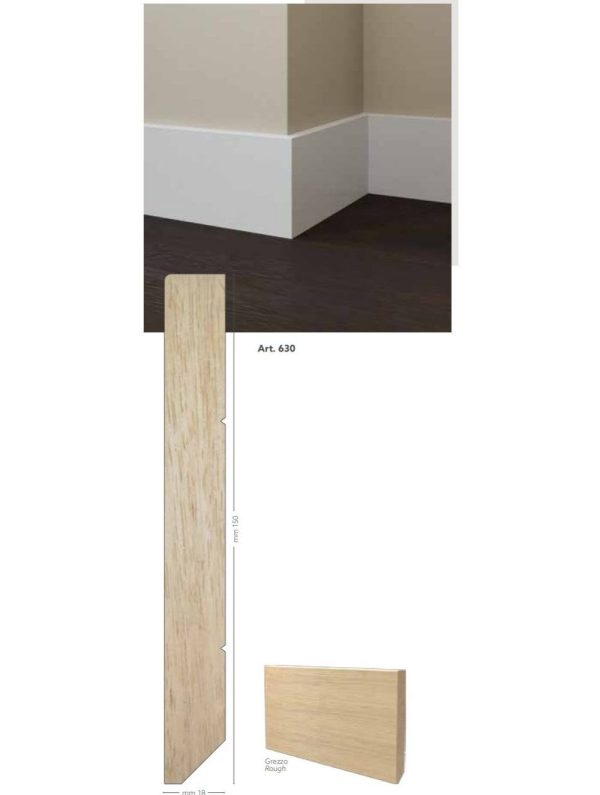 Battiscopa in legno ayous grezzo 150 x 18 mm lunghezza 2 metri Toscan Stucchi Art.630