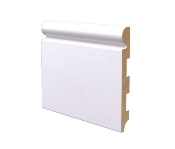 Battiscopa in legno ayous laccato bianco 120x14 mm lunghezza 2 metri Toscan Stucchi Art.638