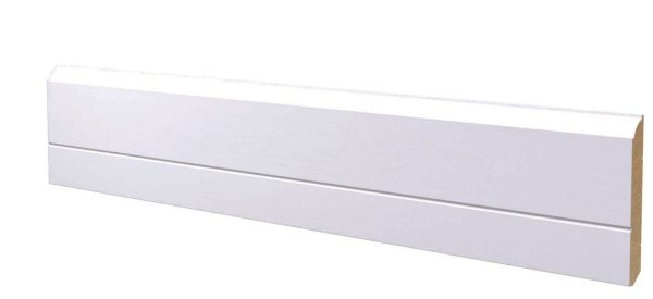 Battiscopa in legno ayous laccato bianco 130x15 mm lunghezza 2 metri Toscan Stucchi Art.655