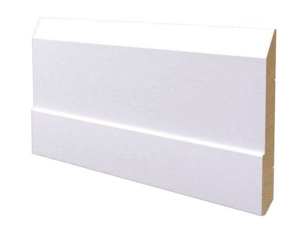 Battiscopa in legno ayous laccato bianco 140x15 mm lunghezza 2 metri Toscan Stucchi Art.653
