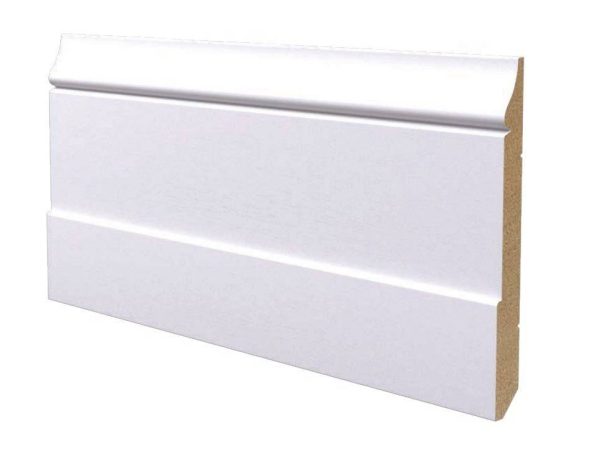 Battiscopa in legno ayous laccato bianco 140x15 mm lunghezza 2 metri Toscan Stucchi Art.652