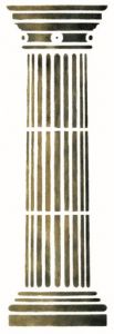 Stencil elettrostatico colonna capitello per pareti misura 18x50 cm Decorama -conf. 3pz