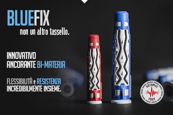 Tassello ancorante plastico ad espansione bi-materia 5 x 30+ viti zincate Elematic Bluefix - conf. 300pz