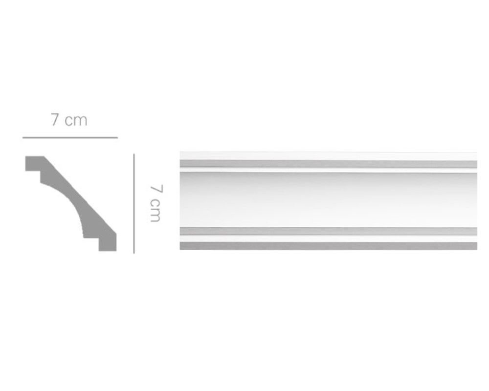 Sguscio in gesso colore bianco dimensioni 7 x 7 x 150 cm Toscan Stucchi Linea Gesso Art. 905