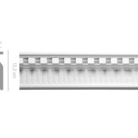 Cornice in gesso colore bianco dimensioni 5,1 x 12,2 x 150 cm Toscan Stucchi Linea Gesso Art. 173