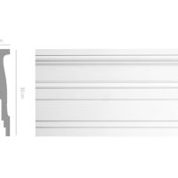Cornice in gesso colore bianco dimensioni 7 x 30 x 150 cm Toscan Stucchi Linea Gesso Art. 2261