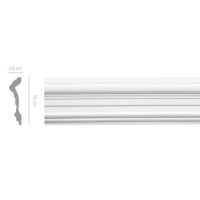 Cornice in gesso colore bianco dimensioni 3,8 x 15 x 150 cm Toscan Stucchi Linea Gesso Art. 2261