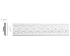 Cornice in gesso colore bianco dimensioni 1,4 x 7,5 x 150 cm Toscan Stucchi Linea Gesso Art. 52/A