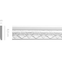 Cornice in gesso colore bianco dimensioni 2,9 x 6,3 x 150 cm Toscan Stucchi Linea Gesso Art. 150