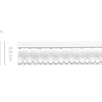 Cornice in gesso colore bianco dimensioni 1,9 x 5,5 x 150 cm Toscan Stucchi Linea Gesso Art. 165