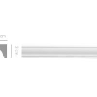 Cornice in gesso colore bianco dimensioni 3,4 x 3 x 150 cm Toscan Stucchi Linea Gesso Art. 638