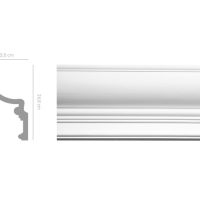 Cornice in gesso luce diffusa colore bianco dimensioni 13,5 x 24,8 x 150 cm Toscan Stucchi Linea Gesso Art. 2135