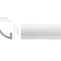 Cornice in gesso con luce diffusa colore bianco dimensioni 10,7 x 9,5 x 150 cm Toscan Stucchi Linea Gesso Art. 2080