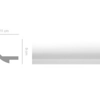 Cornice in gesso con luce diffusa colore bianco dimensioni 11 x 9 x 150 cm Toscan Stucchi Linea Gesso Art. 2039