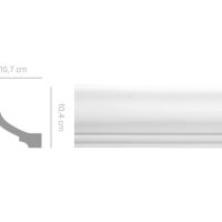 Cornice in gesso con luce diffusa colore bianco dimensioni 10,7 x 10,4 x 150 cm Toscan Stucchi Linea Gesso Art. 111