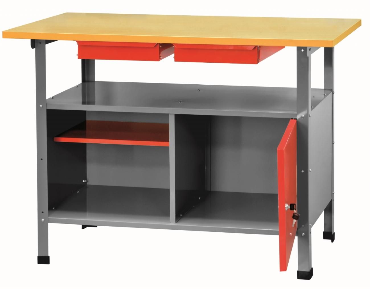 Banco da lavoro in metallo con piano laminato Ribitech