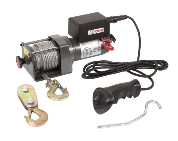 Verricello elettrico 12 V da fissare TRAZIONE MAX 1100 kg 3 HP Ribitech