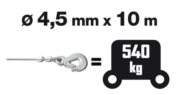 Verricello manuale 1 velocità CAPACITA' MAX 540 kg Ribitech