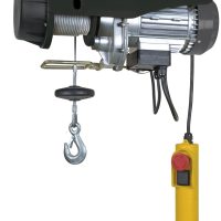 Paranco elettrico 1200 W con puleggia + carrucola + fissaggi per aggancio a supporto Ribitech