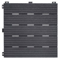Piastrella da esterno in plastica per terrazza 45x45x2 cm colore grigio