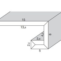 Segnapassi led in cartongesso a " C " retto per pareti e soffitti - lunghezza 200 cm