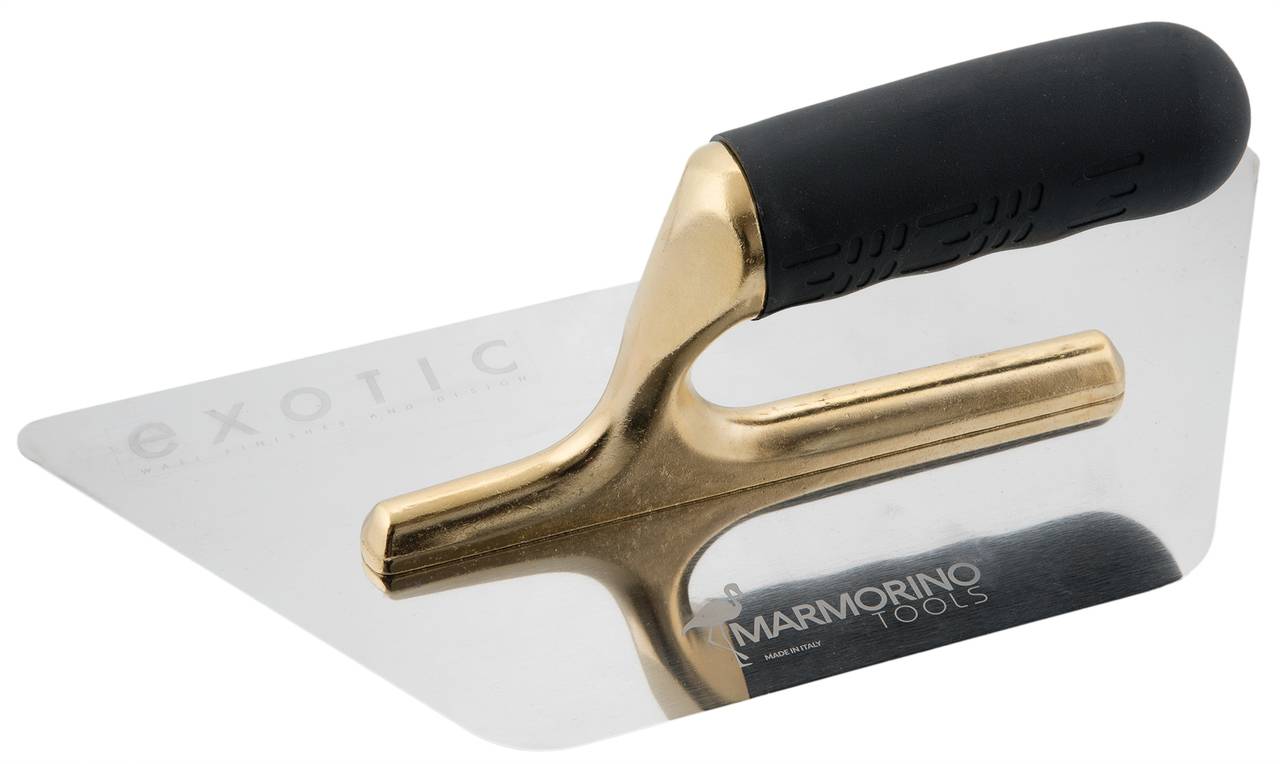 Frattone acciaio inox 280x140 mm manico in gomma e forcella in lega di alluminio placcata oro 18 carati ELITE PRO DUAL EXOTIC