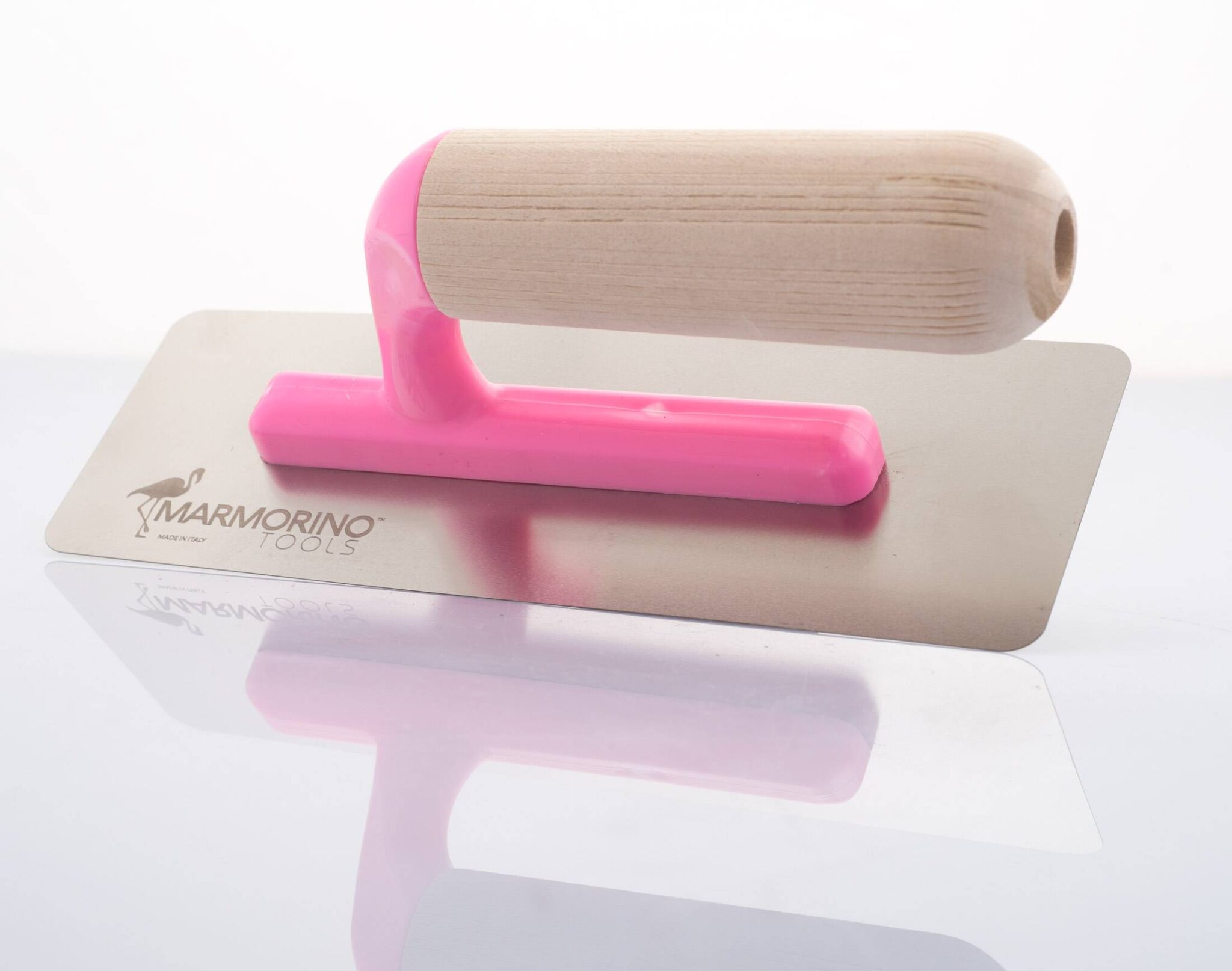 Frattone 240x100 mm in acciaio inox ultra flessibile ultra leggero manico in legno Marmorino Tools STILIGHT