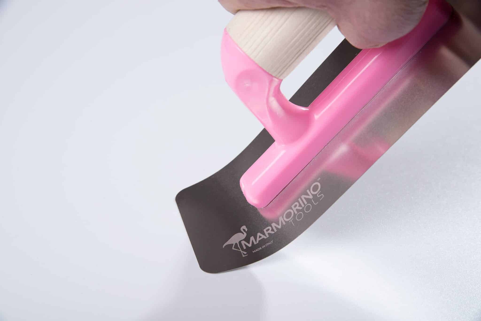 Frattone 240x100 mm in acciaio inox ultra flessibile ultra leggero manico in legno Marmorino Tools STILIGHT