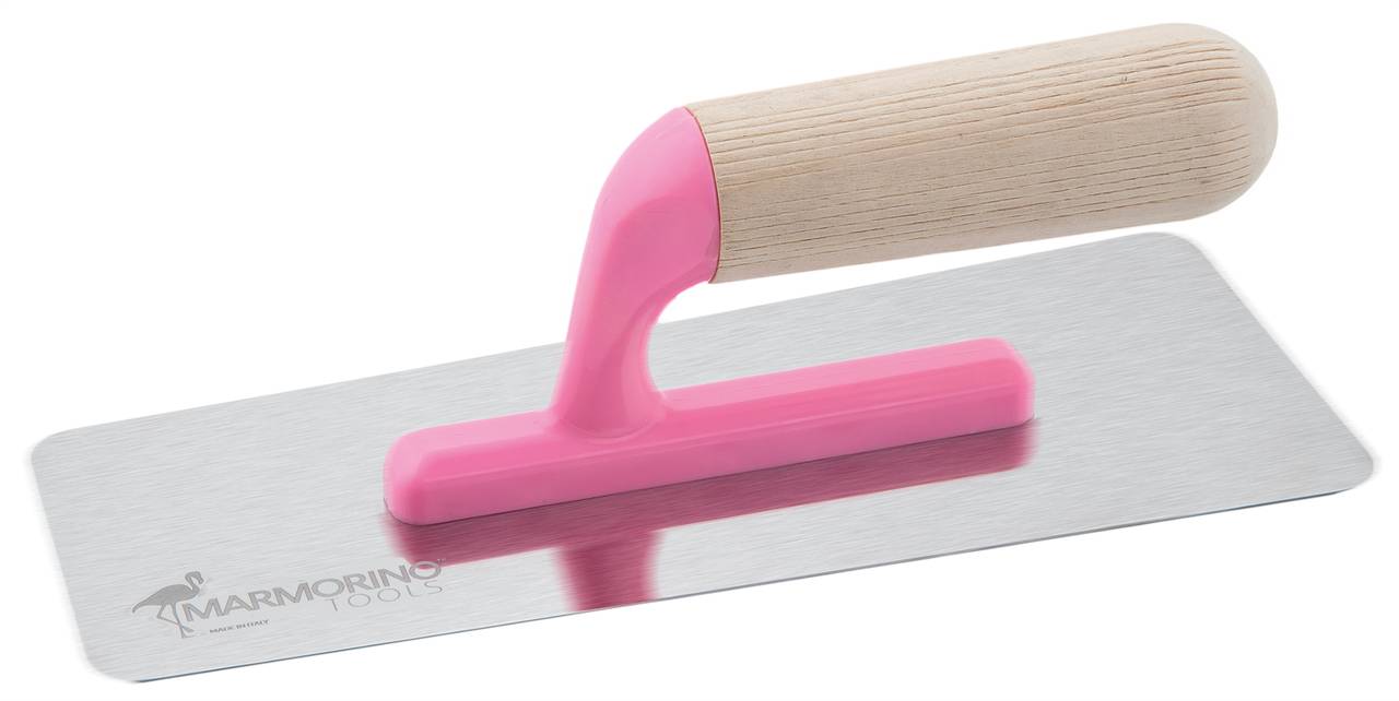 Frattone 240x100 mm in acciaio inox ultra flessibile ultra leggero manico in legno Marmorino Tools STILIGHT