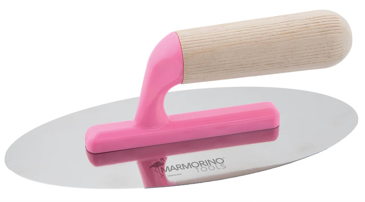 Frattone ovale 240x100 mm in acciaio inox ultra flessibile ultra leggero manico in legno STILIGHT OVALE