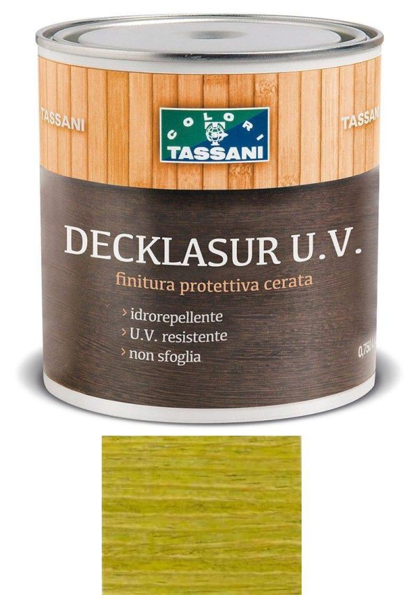 Finitura protettiva cerata a solvente TASSANI DECKLASUR per legno antigoccia con protezione ai raggi UV - QUERCIA