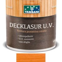 Finitura protettiva cerata a solvente TASSANI DECKLASUR per legno antigoccia con protezione ai raggi UV - ABETE ROSSO