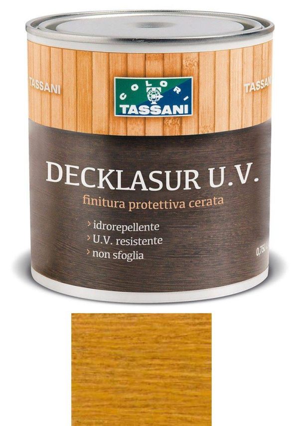 Finitura protettiva cerata a solvente TASSANI DECKLASUR per legno antigoccia con protezione ai raggi UV - FAGGIO