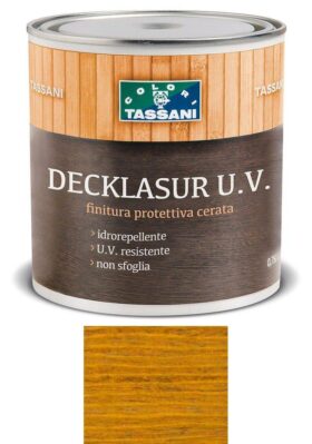 Finitura protettiva cerata a solvente TASSANI DECKLASUR per legno antigoccia con protezione ai raggi UV - BETULLA