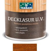 Finitura protettiva cerata a solvente TASSANI DECKLASUR per legno antigoccia con protezione ai raggi UV - IROKO